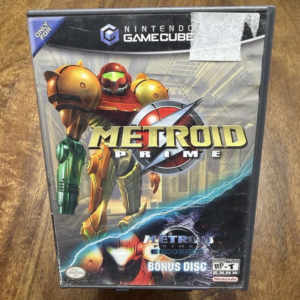 Metroid Prime (Nintendo GameCube, 2004) Complete w/ Echoes Bonus Disc & Manual